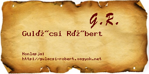 Gulácsi Róbert névjegykártya
